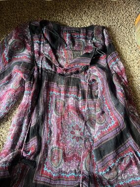 Zara Pink Multi Paisley Tunic Top